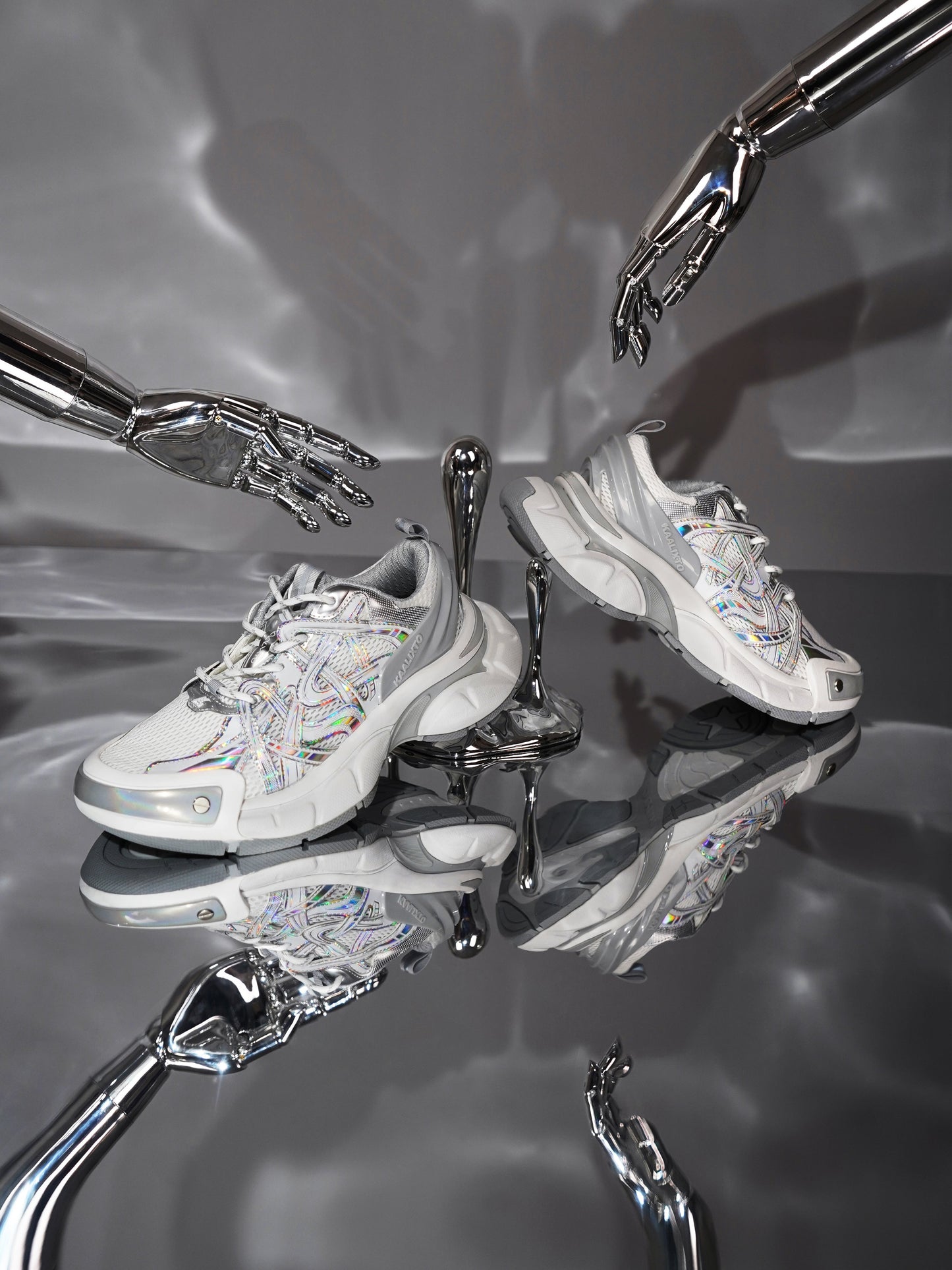 Silver Thick Bottomed Sneakers