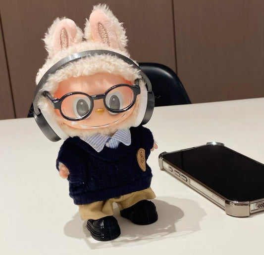 Labubu Biker Leather Shirt Set(Handmade Design)