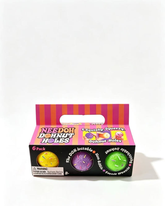 NeeDoh Dohnut Holes 6 Pack Squishy Stress Balls | Sprinkle Mini Donut Fidget Toys