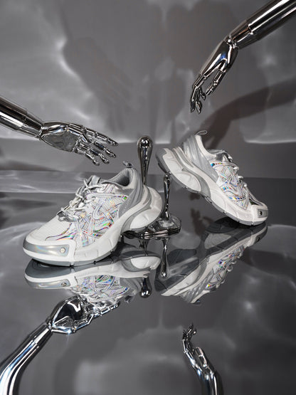 Silver Thick Bottomed Sneakers