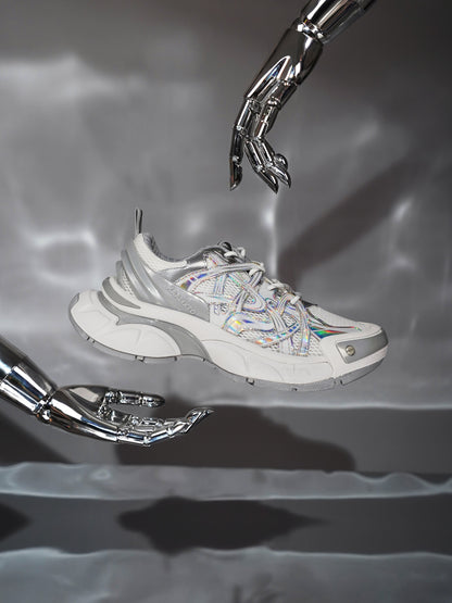 Silver Thick Bottomed Sneakers