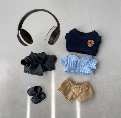 Labubu Biker Leather Shirt Set(Handmade Design)