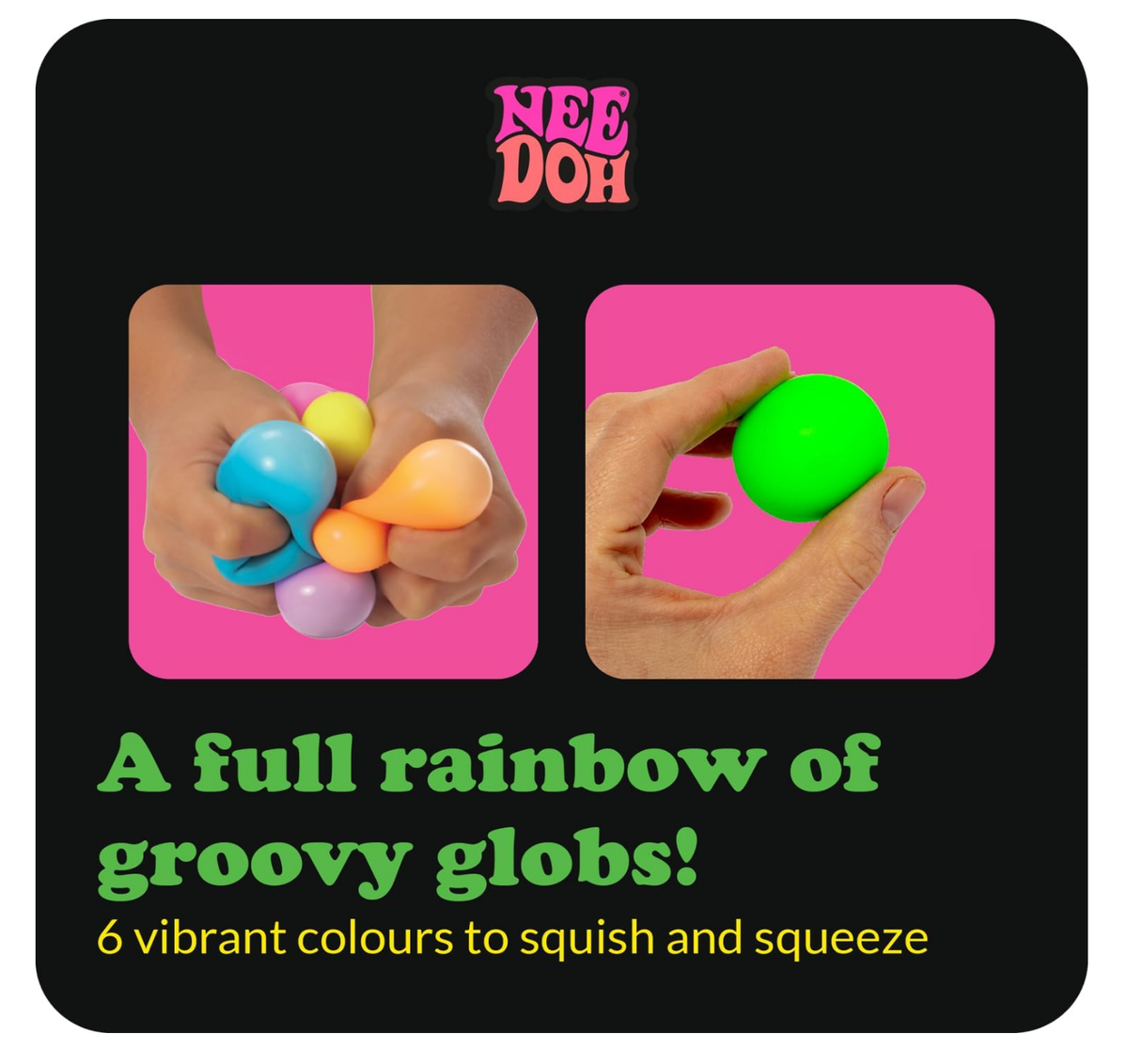Rainbow Teenie NeeDoh 6-Color Squishy Sensory Stress Relief Ball