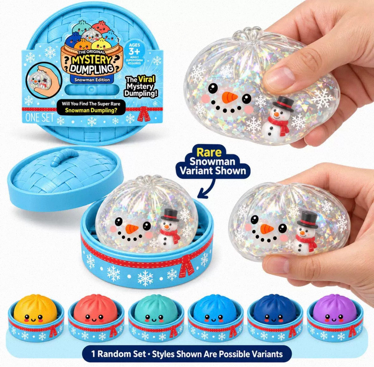 The Viral Mystery Holiday Dumpling Snowman Edition Squishy
