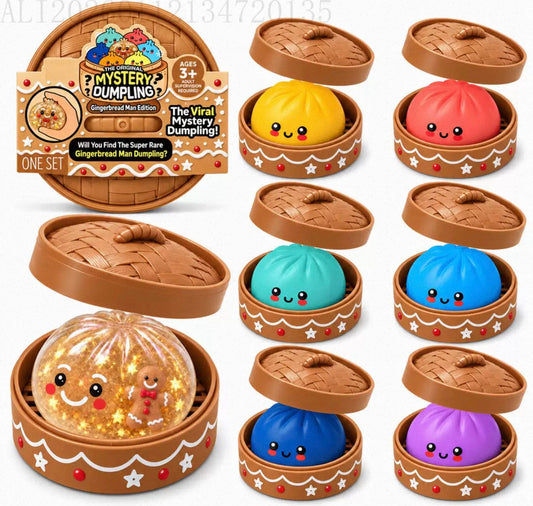 The Viral Mystery Holiday Dumpling Gingerbread man Edition Squishy