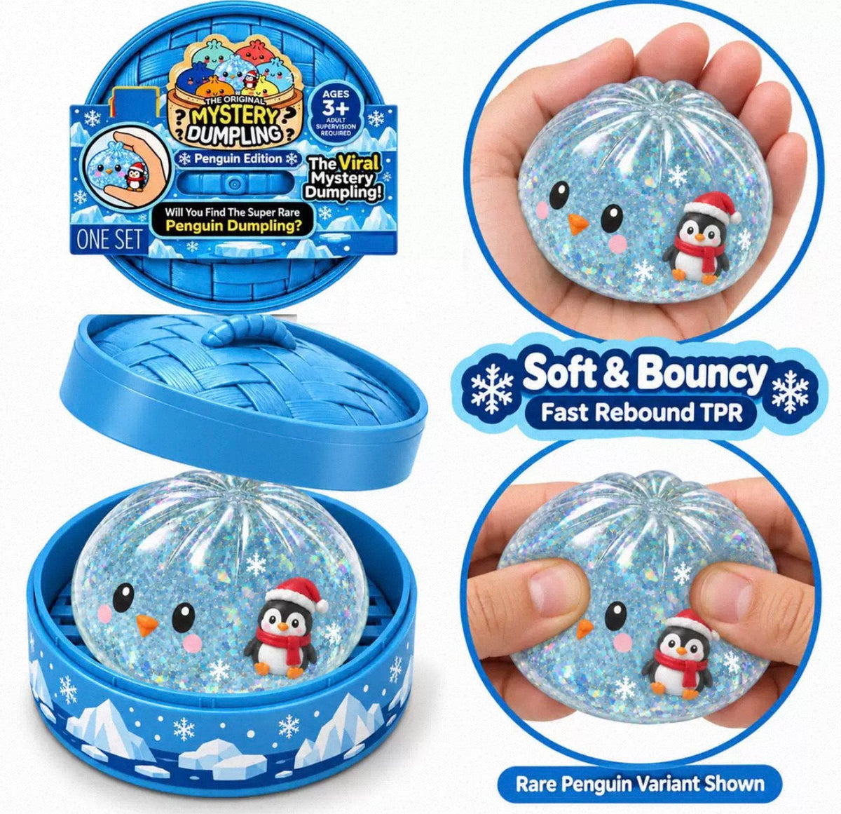 The Viral Mystery Holiday Dumpling Penguin Edition Squishy
