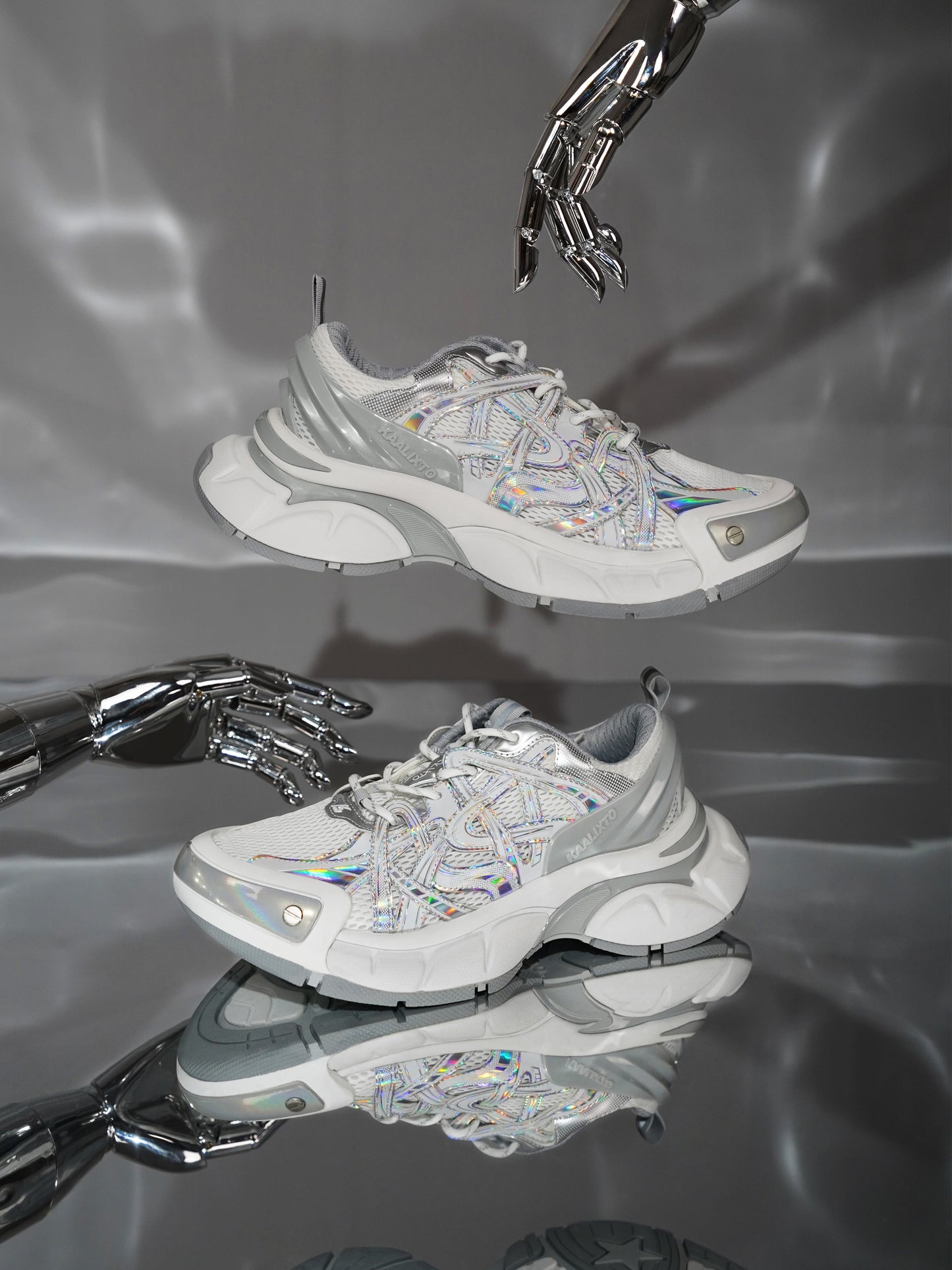 Silver Thick Bottomed Sneakers