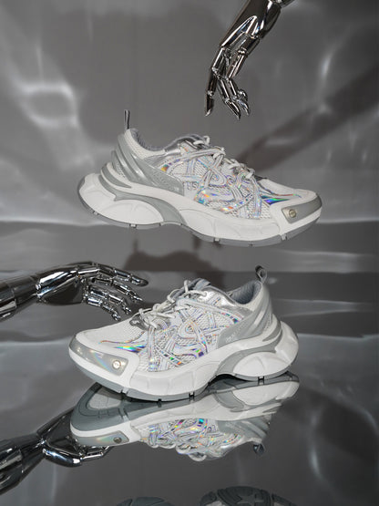 Silver Thick Bottomed Sneakers