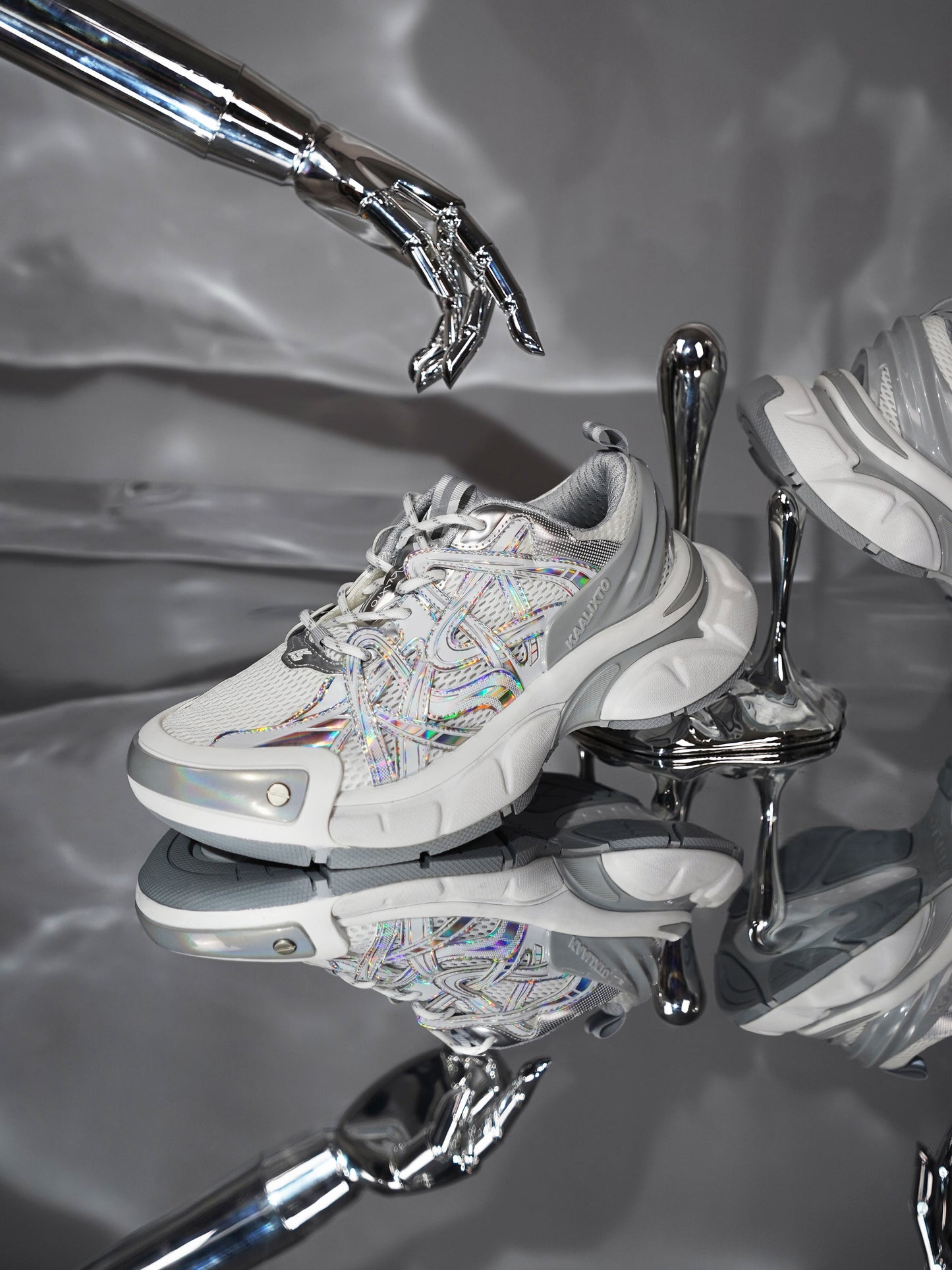 Silver Thick Bottomed Sneakers