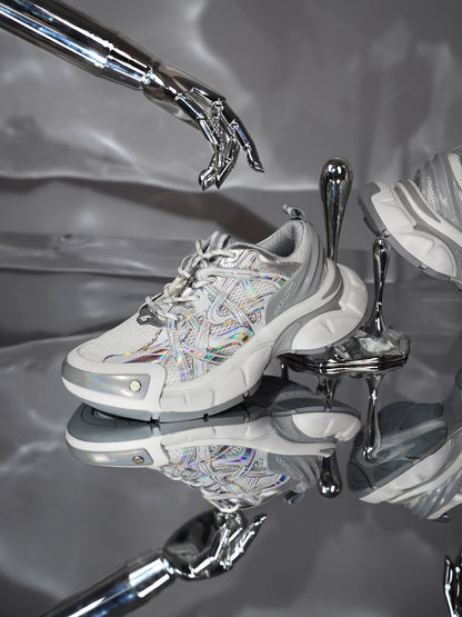 Silver Thick Bottomed Sneakers