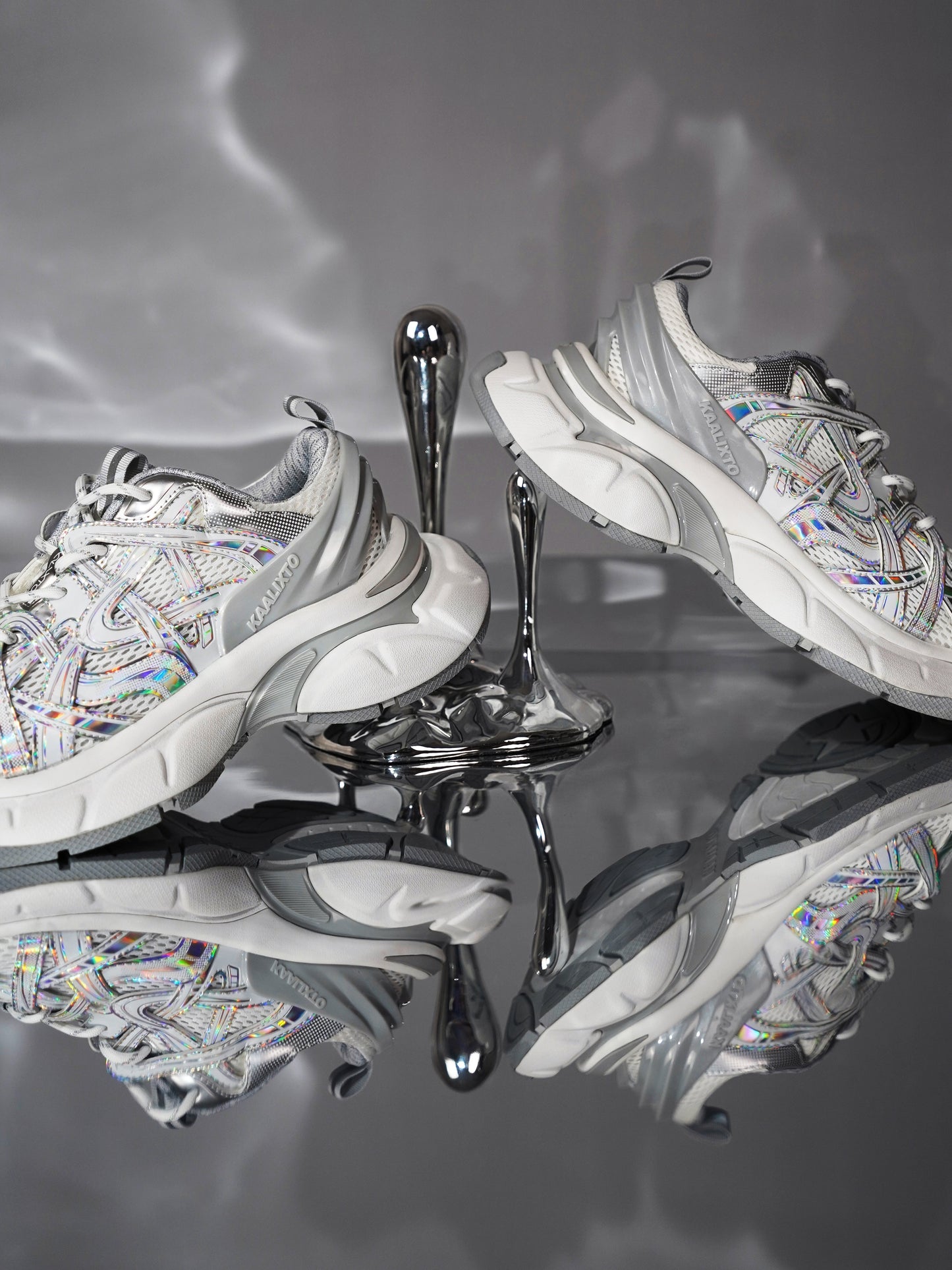 Silver Thick Bottomed Sneakers