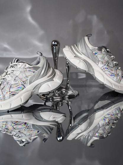 Silver Thick Bottomed Sneakers