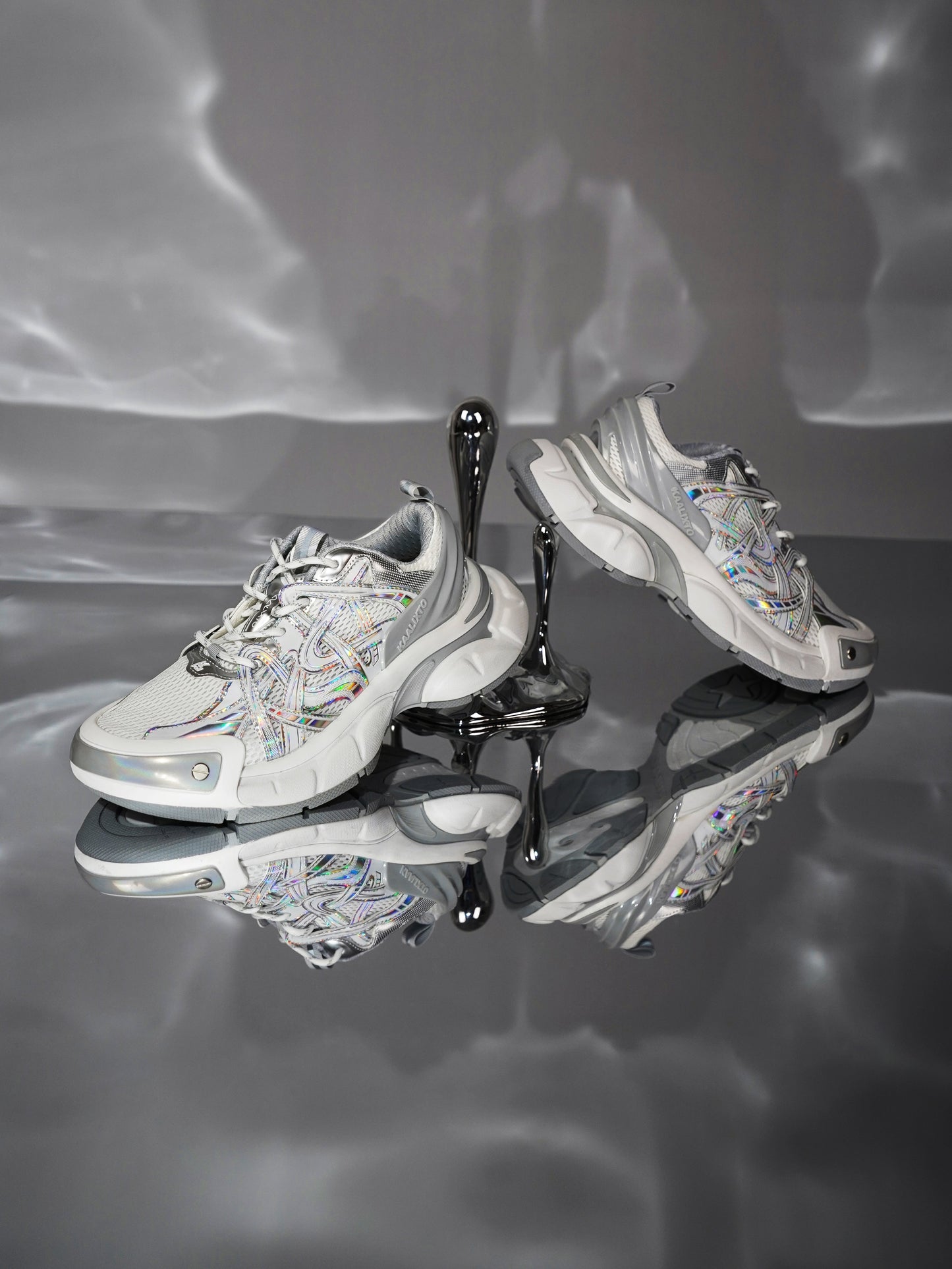 Silver Thick Bottomed Sneakers