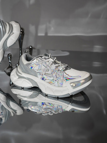 Silver Thick Bottomed Sneakers