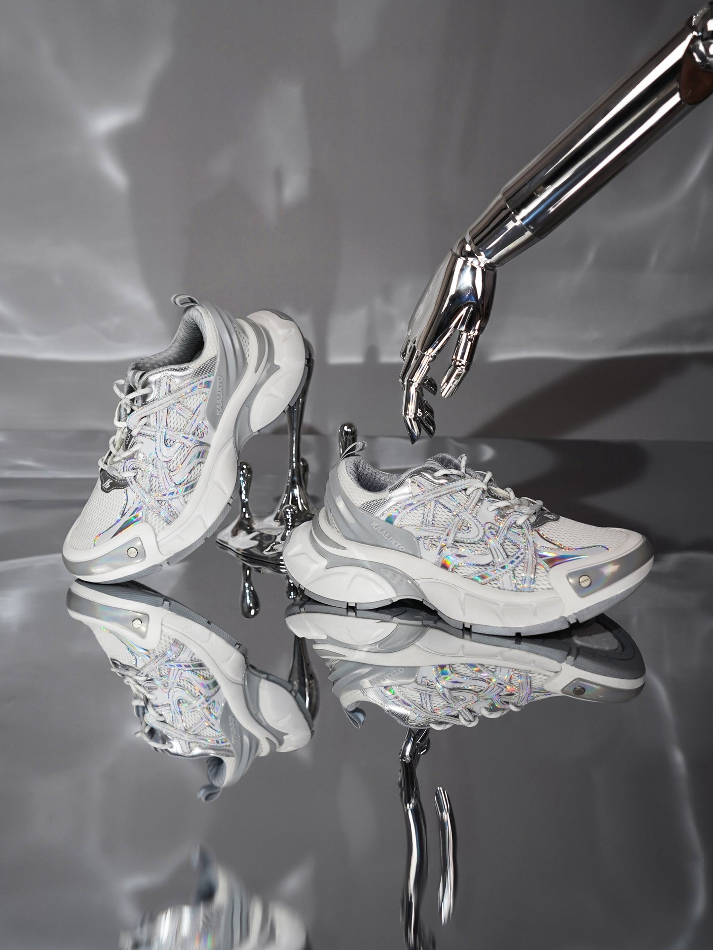 Silver Thick Bottomed Sneakers