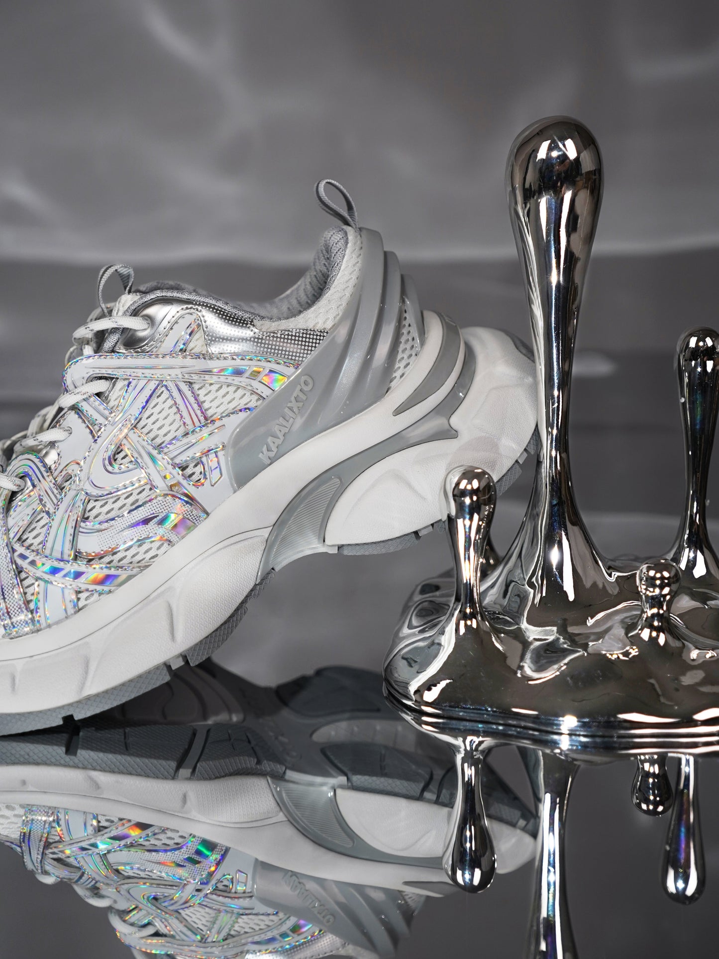 Silver Thick Bottomed Sneakers