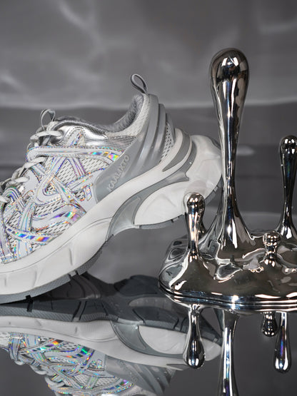 Silver Thick Bottomed Sneakers