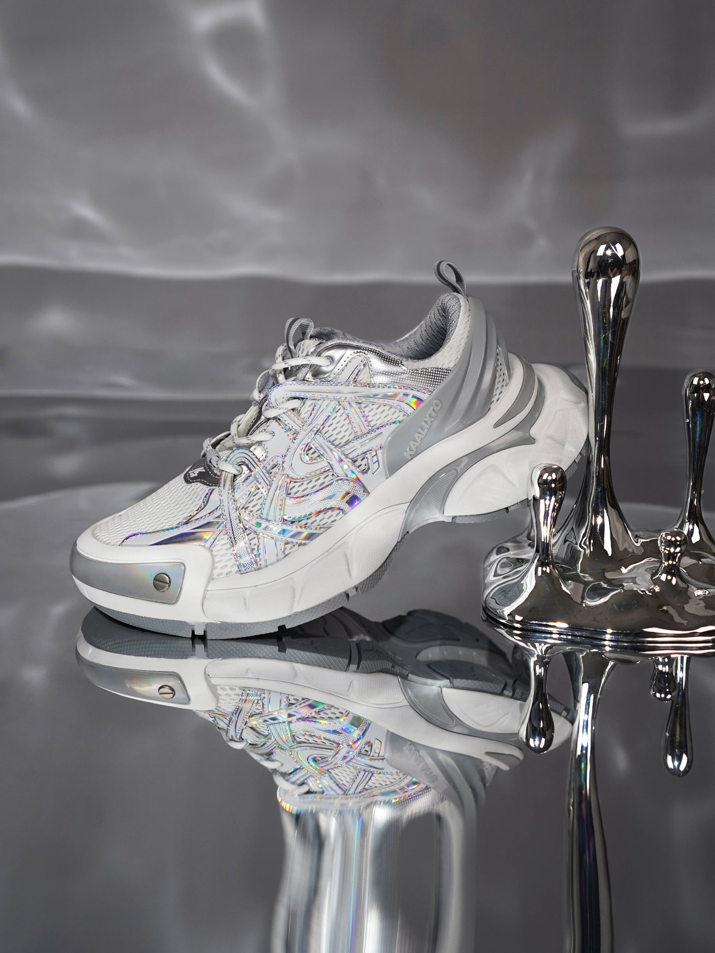 Silver Thick Bottomed Sneakers