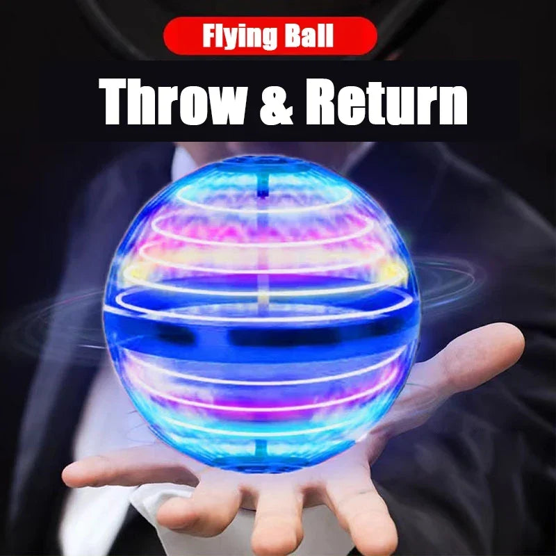 360° Rotating Hover Flying Orb, Hand Sensor LED Boomerang Flying Ball, Indoor & Outdoor Fun Toy Gift for Kids