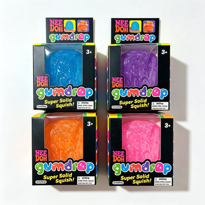Needoh-Style Multicolor Gumdrop Squish Ball, Stress Relief Fidget Toy